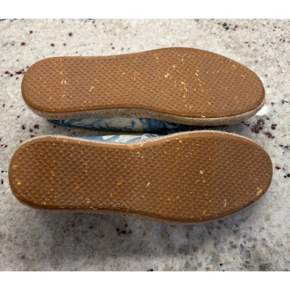 TOMS Tie Dye Espadrille Flats Blue White‎ W7.5